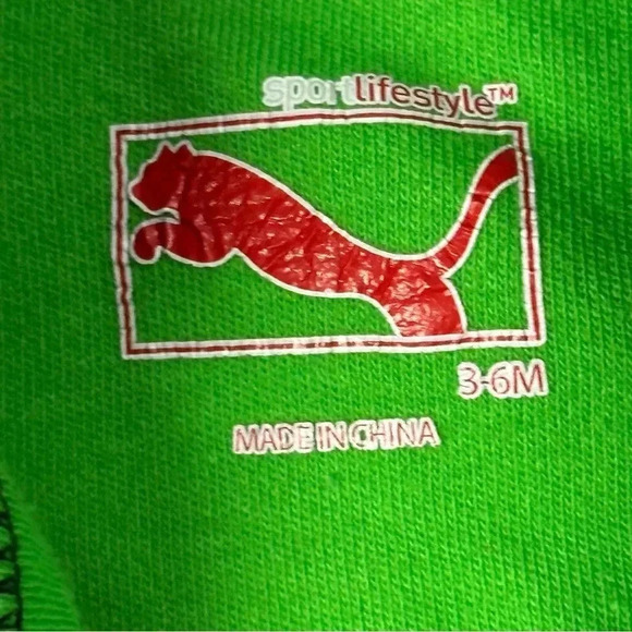 Puma - LIKE NEW - short sleeve one piece bodysuit/onesie top/shirt. Size 3-6 mo - Picture 2 of 4